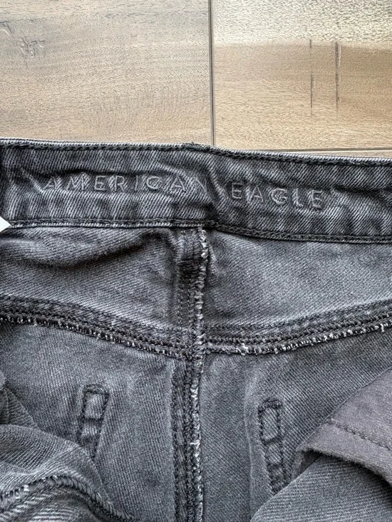 American Eagle Outfitters Black Distressed Relaxed Jeans US 00 Regular - Picture 5 of 7